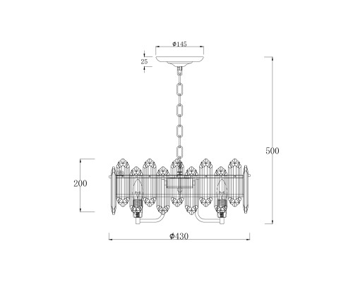 Подвесной светильник Escada 2111/6S E14*40W Chrome
