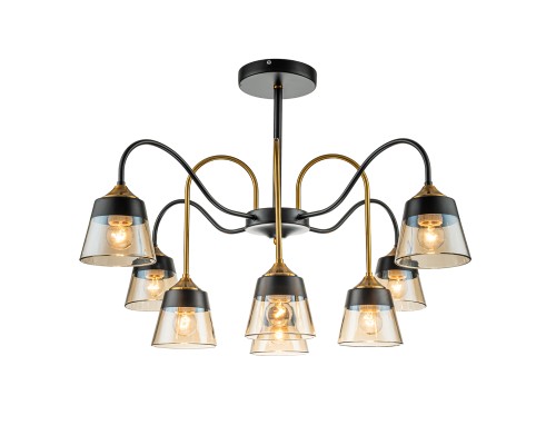 Светильник на штанге Escada 1147/8P E27*40W Black/Brass