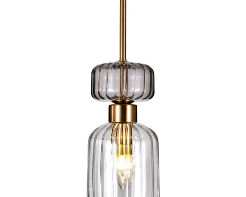 Подвесной светильник Escada 1141/1S E14*60W Antique copper/Smoke/Clear