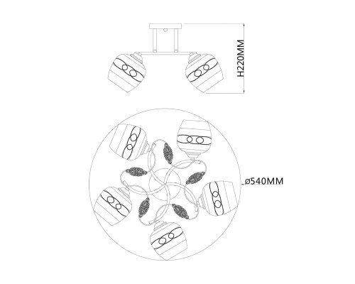 Потолочный светильник Escada 1110/5PL E27*40W Gold