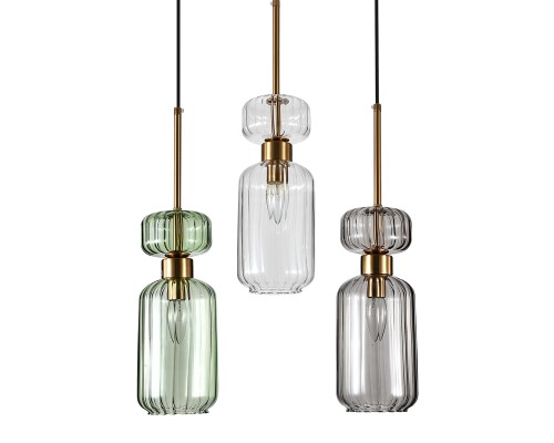 Подвесной светильник Escada 1141/3S E14*60W Clear/Green/Smoke