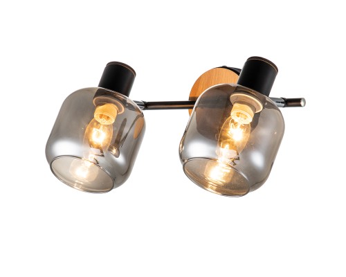 Спот Escada 10177/2A E14*40W Black/Chrome/Wood