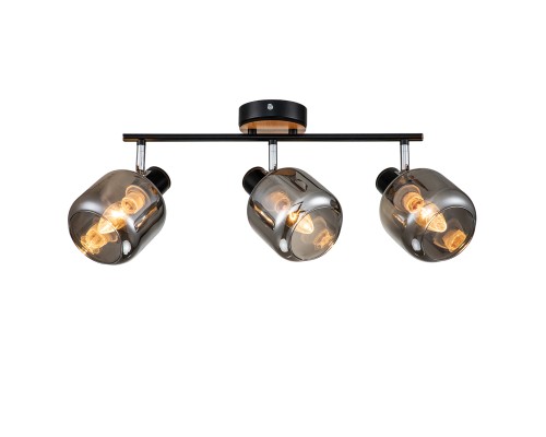 Спот Escada 10177/3A E14*40W Black/Chrome/Wood