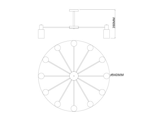 Светильник на штанге Escada 2120/12P E14*40W Black