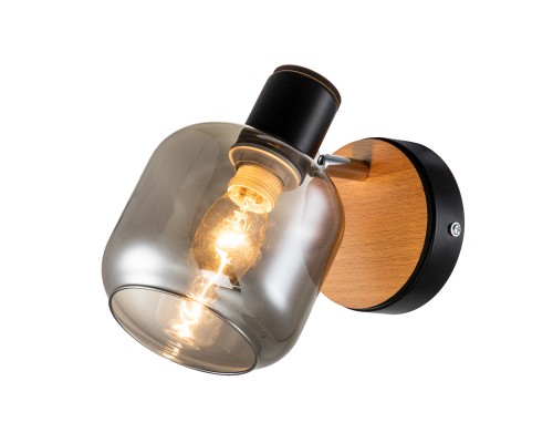 Спот Escada 10177/1A E14*40W Black/Chrome/Wood