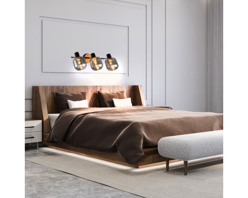 Спот Escada 10177/3A E14*40W Black/Chrome/Wood