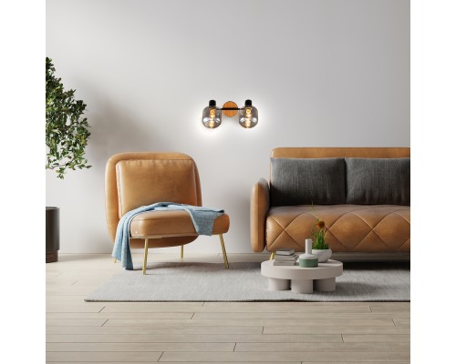 Спот Escada 10177/2A E14*40W Black/Chrome/Wood