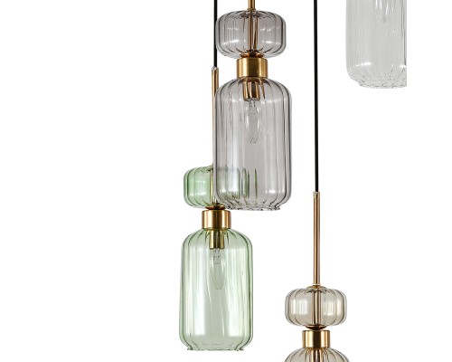 Подвесной светильник Escada 1141/5S E14*60W Clear/Beige/Green/Smoke/Amber