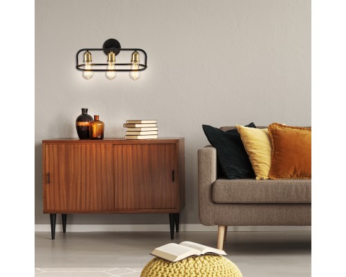 Настенный светильник Escada 659/3P E27*40W Black/Brass