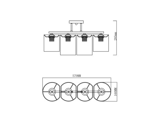 Потолочный светильник Escada 641/4P E27*60W Black