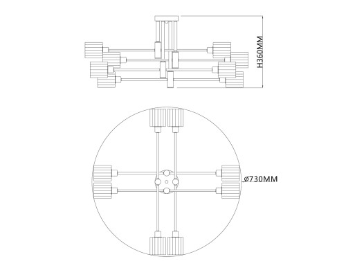 Светильник на штанге Escada 1140/8P E14*40W Silver/Chrome