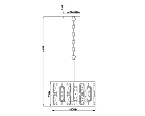 Подвесной светильник Escada 2102/4S Е27*60W Chrome