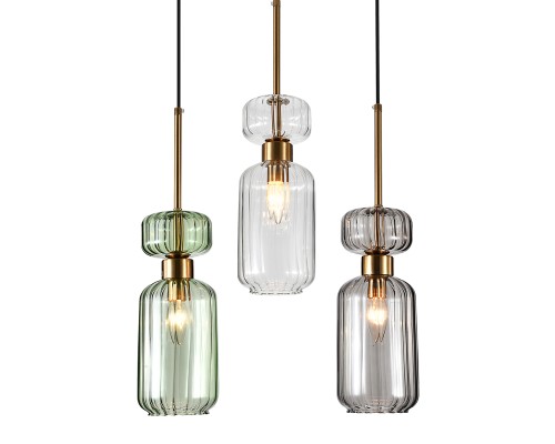 Подвесной светильник Escada 1141/3S E14*60W Clear/Green/Smoke