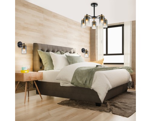 Светильник на штанге Escada 2118/5P E14*40W Black/Brass