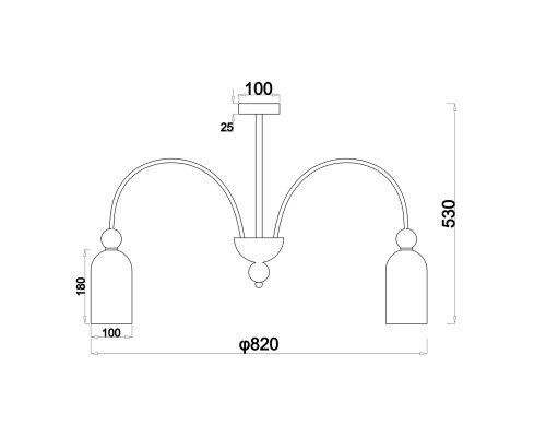 Светильник на штанге Escada 686/8PL E14*60W Chrome