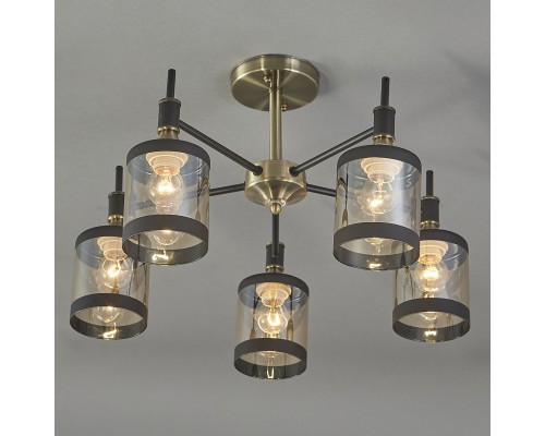 Потолочный светильник Escada 599/5P E27*60W Antique brass/Black