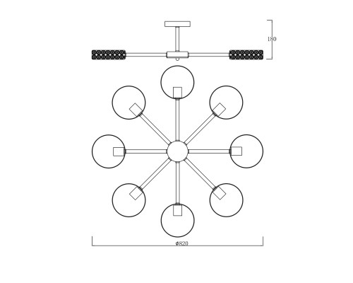 Светильник на штанге Escada 679/8P E27*60W White/Wood