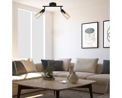 Настенно-потолочный свет Escada 10172/2A E14*40W Black/Amber