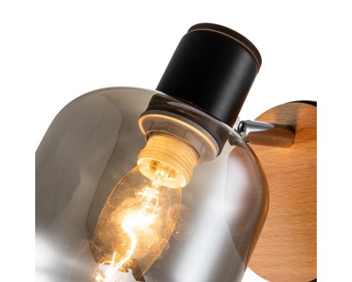 Спот Escada 10177/1A E14*40W Black/Chrome/Wood