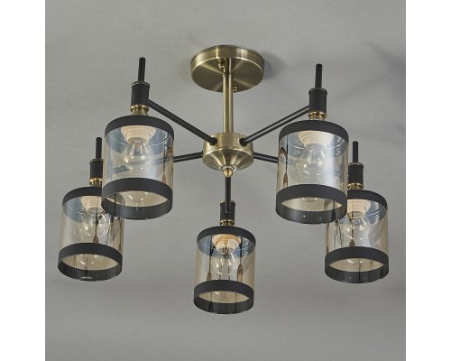 Потолочный светильник Escada 599/5P E27*60W Antique brass/Black
