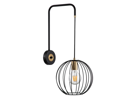 Настенный светильник Escada 10176/1A E27*60W Black/Brass