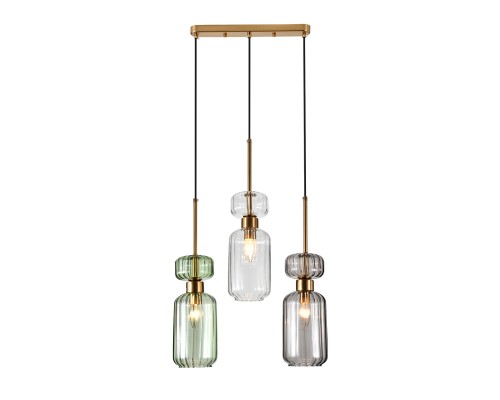 Подвесной светильник Escada 1141/3S E14*60W Clear/Green/Smoke