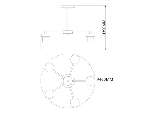 Светильник на штанге Escada 2118/5P E14*40W Black/Brass