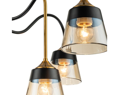 Светильник на штанге Escada 1147/8P E27*40W Black/Brass