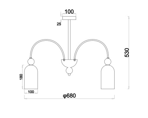 Светильник на штанге Escada 686/5PL E14*60W Copper