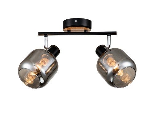 Спот Escada 10177/2A E14*40W Black/Chrome/Wood