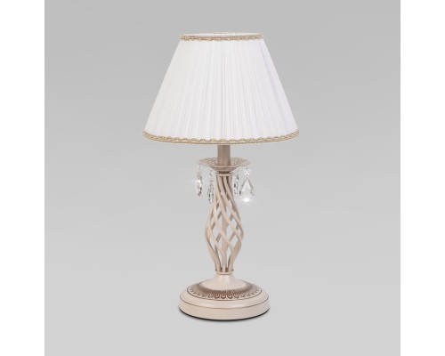 Настольная лампа Eurosvet 10054/1 белый с золотом/прозрачный хрусталь Strotskis Amelia