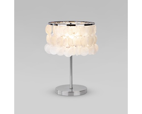 Настольный светильник с перламутром 208101 хром