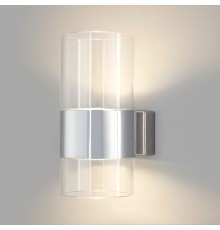 Настенный светодиодный светильник со стеклянным плафоном 40021/1 LED хром/прозрачный