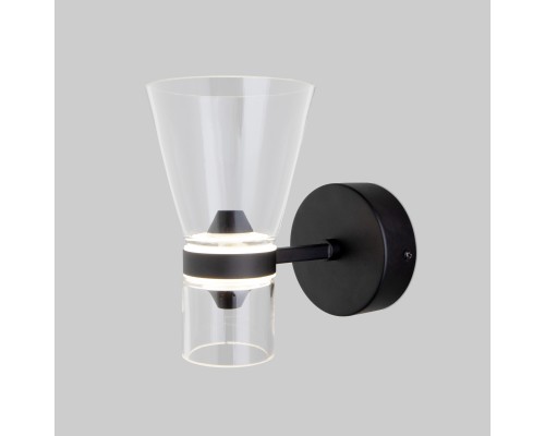 Настенный светодиодный светильник со стеклянным плафоном 201053 LED черный