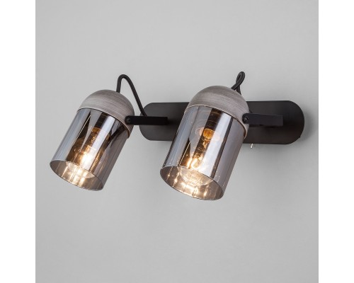 Настенный светильник с поворотными плафонами 20122/2 черный/тертый серый