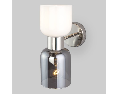 Настенный светильник со стеклянными плафонами 60118/2 никель