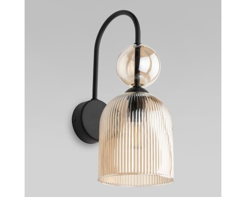 Настенный светильник с плафоном из фактурного стекла 11140 Sophia Cognac