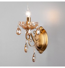 Классическое бра с хрусталем 10109/1 бронза/тонированный хрусталь Strotskis