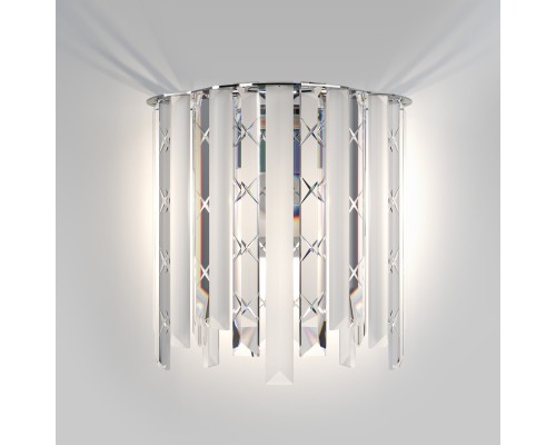 Настенный светодиодный светильник с хрусталем 101011 хром