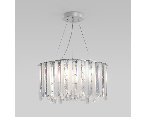 Умный подвесной светильник с хрусталем 101011/6 хром