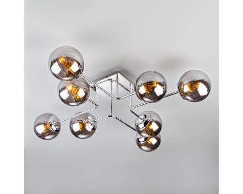 Потолочный светильник с круглыми стеклянными плафонами Eurosvet 30140/8 хром Evita