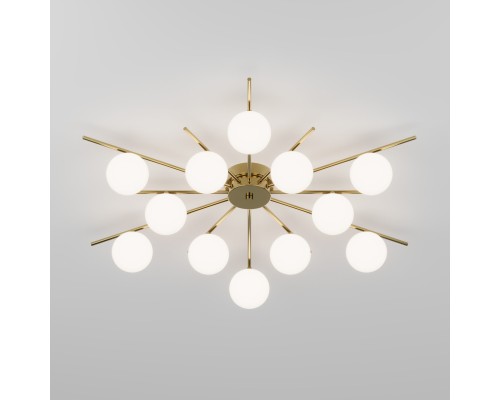 Умный потолочный светильник со стеклянными плафонами под лампочку G9 302001/12 латунь Smart