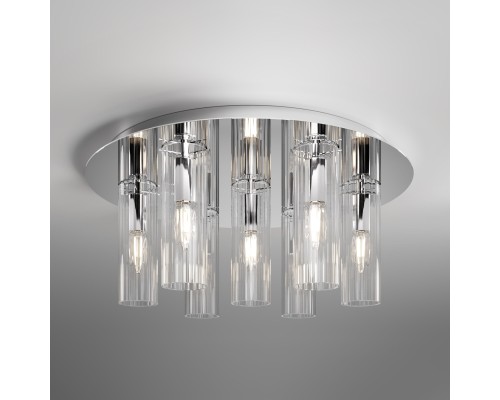 Потолочный светильник со стеклянными плафонами 502111/7 хром
