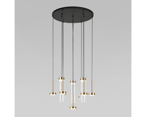 Подвесной светодиодный светильник со стеклянными плафонами 301102 LED латунь