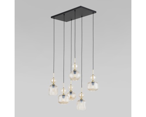 Подвесной светильник с плафоном из фактурного стекла 11044 Sophia Cognac