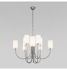 Умная подвесная люстра с тканевыми абажурами 60164/10 никель