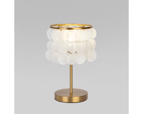Настольный светильник с перламутром 208101 латунь/перламутр