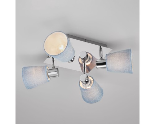 Потолочный светильник с абажурами 20080/4 хром/голубой