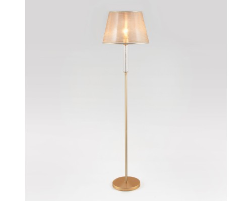 Классический торшер с абажуром 01076/1 перламутровое золото