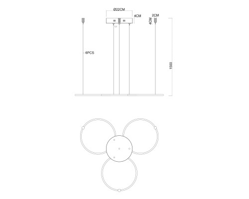 Потолочная чаша Favourite 4591-220-3CH Canopy D220*H40мм